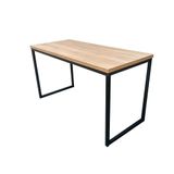 MESA DE JANTAR INDUSTRIAL FERRO MDF 120X60 PRETO COM CARVALHO - M1206075PTOCAR