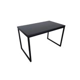 MESA DE JANTAR INDUSTRIAL FERRO MDF 120X60CM PRETO + PRETO - M12060PTOPTO