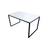 MESA DE JANTAR INDUSTRIAL FERRO MDF 120X60CM PRETO + BRANCO - M12060PTOBCO