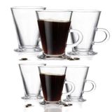Jogo 6 Xicaras Caneca Capuccino Kit Taca Cafe Copo Alto Torre Expresso Chocolate Conjunto Dolce Gusto Grande 265ml