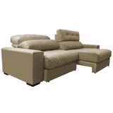 Sofá Retrátil e Reclinável com Molas Ensacadas Cama inBox Master 2,12m Tecido Suede Bege
