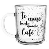 Jogo 6 Caneca De Café Te Amo Vidro Transparente 220ml Xícara Lyor