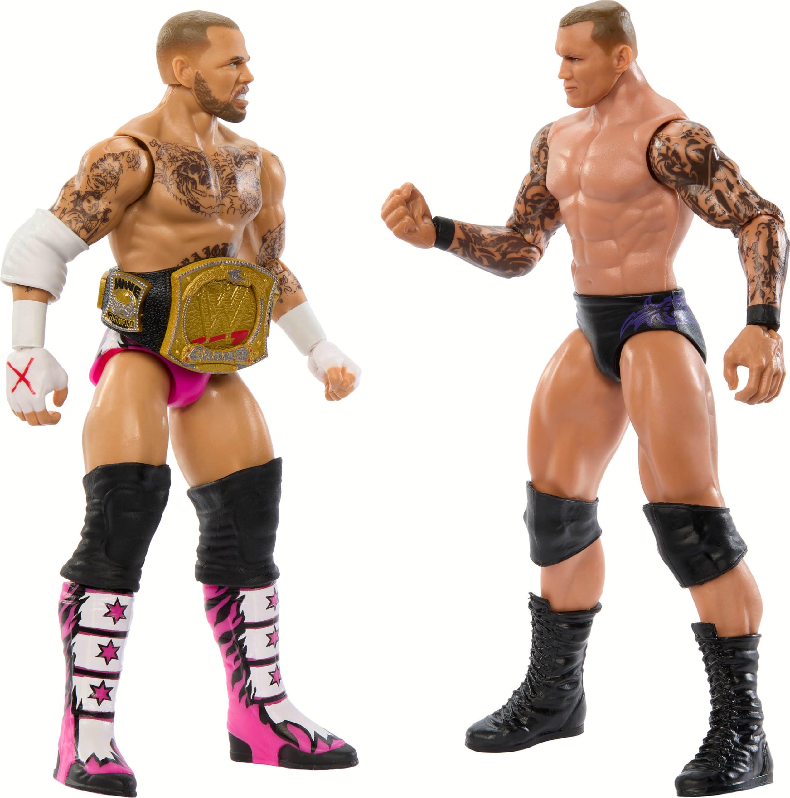 Pacote Com 2 Bonecos De Ação Mattel Wwe Main Event Championship