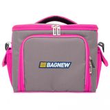 Bolsa Térmica 3 Potes - Cinza Com Rosa Fit - Padrão: Único