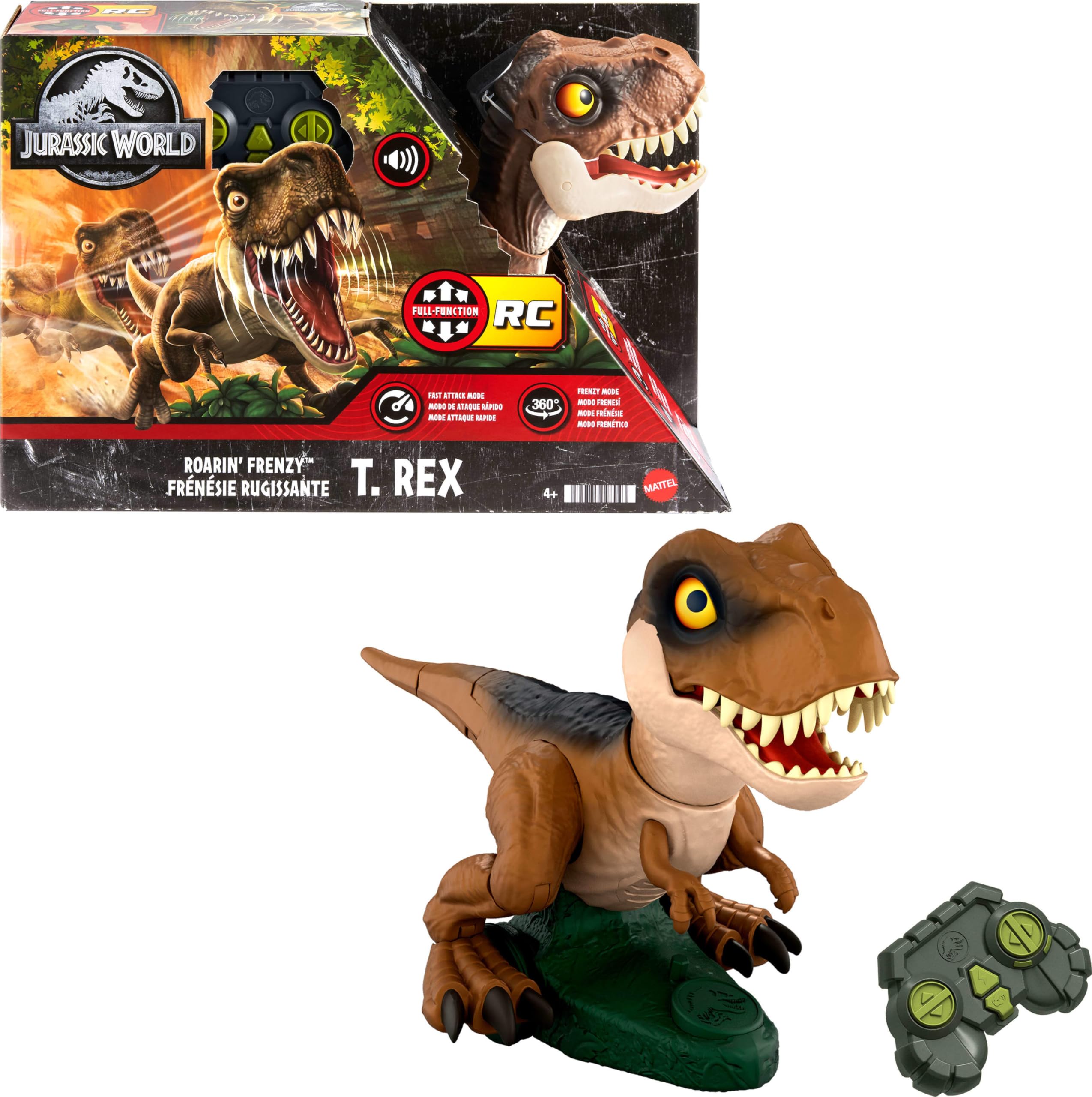Brinquedo De Dinossauro Rc Mattel Jurassic World Roarin'