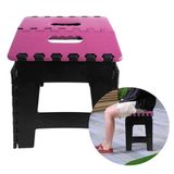 Banco Dobrável Para Camping Multiuso Até 100kg Banqueta Plástico Rosa