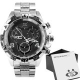 Relogio Masculino Aço Inoxidavel Prata + Premium Caixa