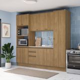 Cozinha Compacta Celeste Kappesberg 100% Mdf Nogueira 240cm