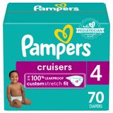 Fraldas Pampers Cruisers, Tamanho 4, 70 Unidades, Descartáveis Para Bebês