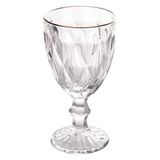 Taça De Água Com Filete Dourado Diamond Lyor 325ml - Vidro