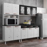 Cozinha De Aço Completa Mirage Com Balcão Branco/preto