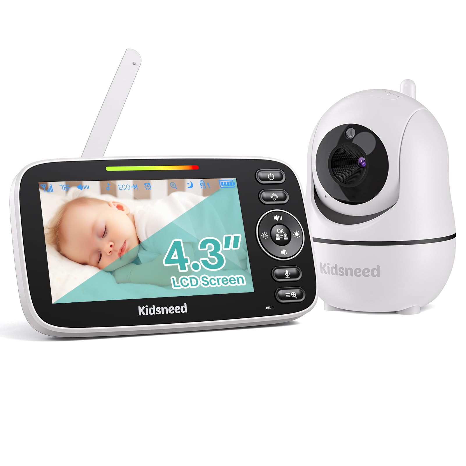 Monitor De Bebê Para Crianças Precisam De Tela Dividida De 4,3 Polegadas Com Câmera E Áudio