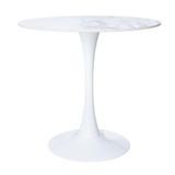 Mesa Saarinen Tulipa Redonda 80cm Tampo Madeira Preto Sala Cozinha Jantar