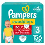 Fraldas Pampers Swaddlers 360, Tamanho 3, 156 Unidades, Um Mês