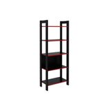 Estante De Livros Me4166 C/ 5 Prateleiras Preto/vermelho - Tecno Mobili