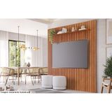Painel Home Para Tv Até 65 Pol Maragogi Com Prateleira Ripado 185x220cm Cinamomo - Permóbili