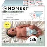 Fraldas The Honest Company Clean Conscious Tamanho 1 4-6 Kg 136u