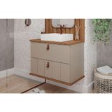 Gabinete De Banheiro Balcão Milano 1 Porta E 1 Gaveta Com Cuba 80cm Cappuccino-freijo - Mgm