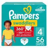Fraldas Pampers Swaddlers 360, Tamanho 4, 56 Unidades, Para Bebês