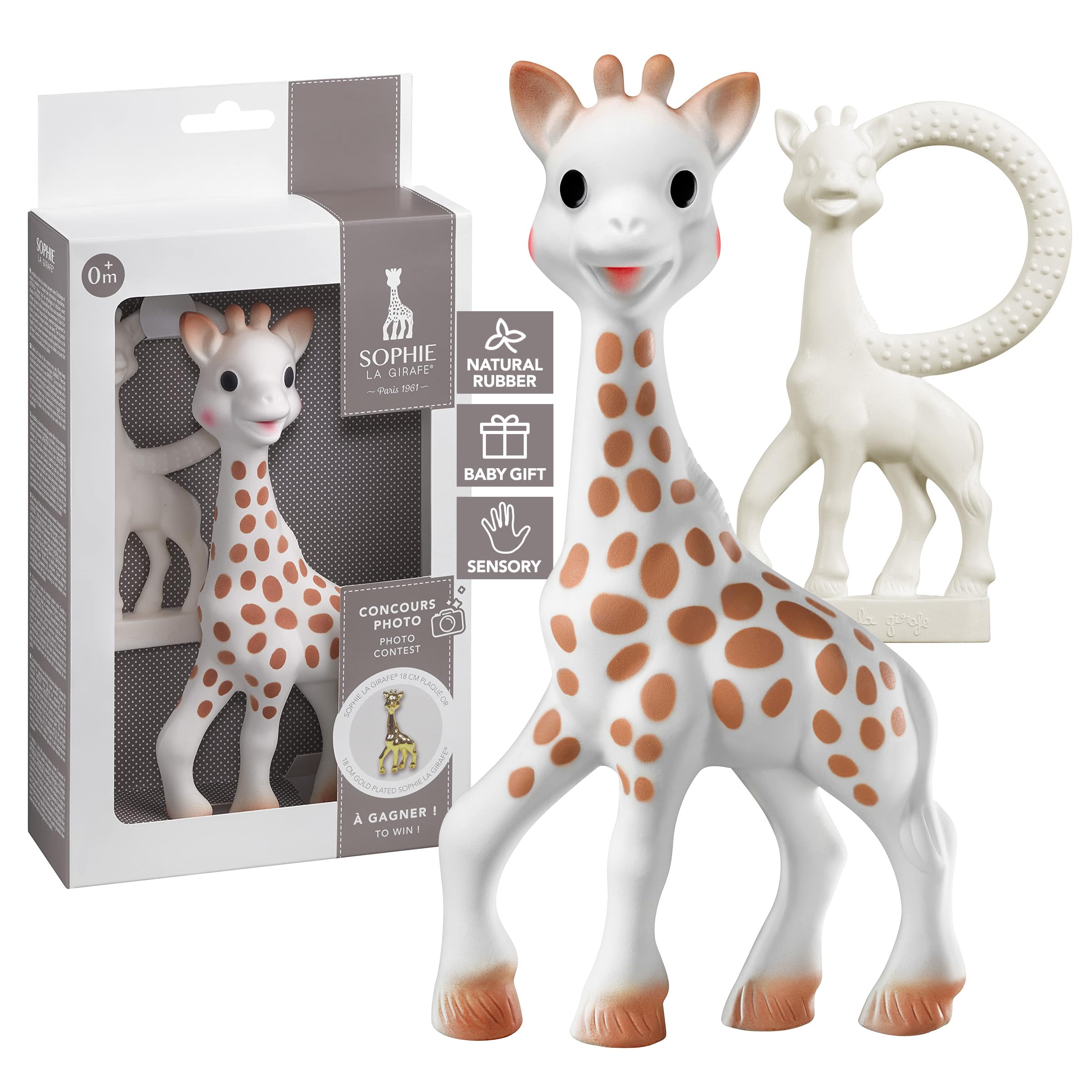 Conjunto De Prêmios Sophie La Girafe Com Borracha Natural Mini Teether