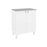 Armário Multiuso Lavanderia Balcão Duo Duplo Alto 2 Portas 70cm Branco - Telasul