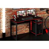 Mesa De Computador Solteiro Gamer Me4152 Preto-vermelho - Tecno Mobili