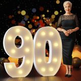 Marquee Numbers Imprsv, 90 Cm De Altura, Decoração De Aniversário De 90 Anos