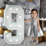 Marquee Numbers Imprsv 120 Cm De Altura, Brancos Para Festa De Aniversário
