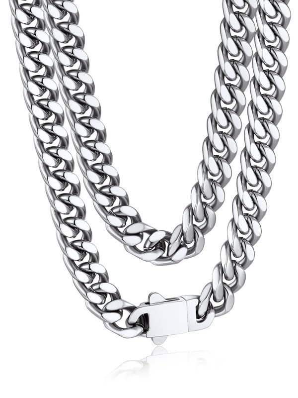 Colar Bandmax Cuban Link Chain Em Aço Inoxidável 7mm 45cm