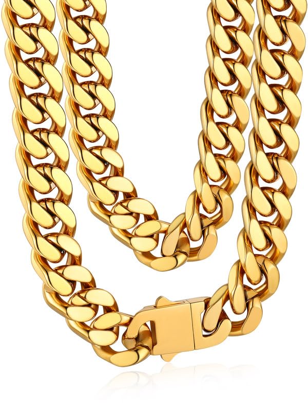 Colar Bandmax Gold Miami Link Chain 12 Mm Para Homens 60 Cm