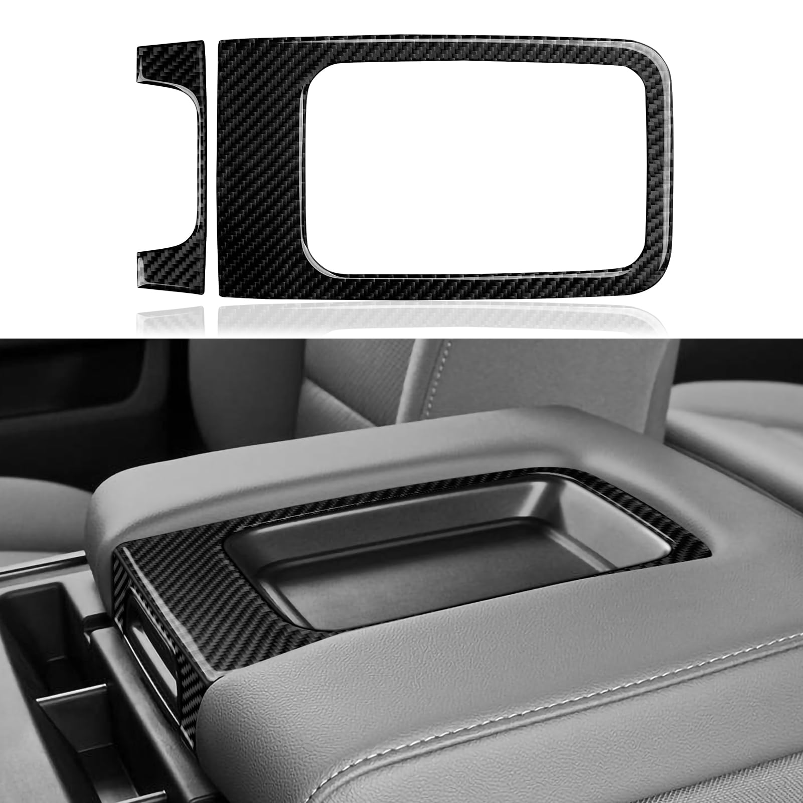 Capa Adesiva Caixa De Apoio De Braço De Fibra De Carbono Para Chevrolet Silverado/gmc Sierra 1500 2500hd 3500hd 2014-2018