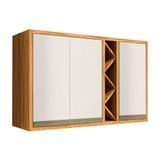 Armário Aéreo Cozinha Modulado Tempranillo Com 3 Portas 120cm Amendoa-off White - Ronipa