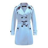 Casaco De Lapela Clássico Feminino Nanjun, Azul, Tamanho 10