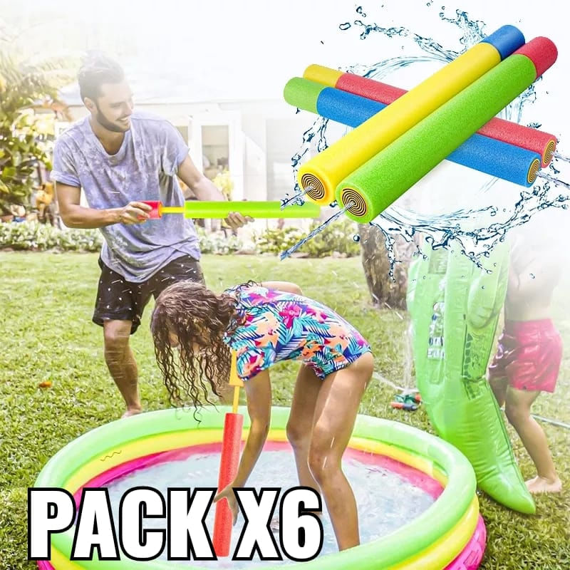 Water Sponge Gun Spear Pack X6 Para Jogos De Piscina E Praia
