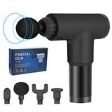 Pistola Massageadora Muscular Fascial Gun Com 6 Velocidades E 4 Massagens