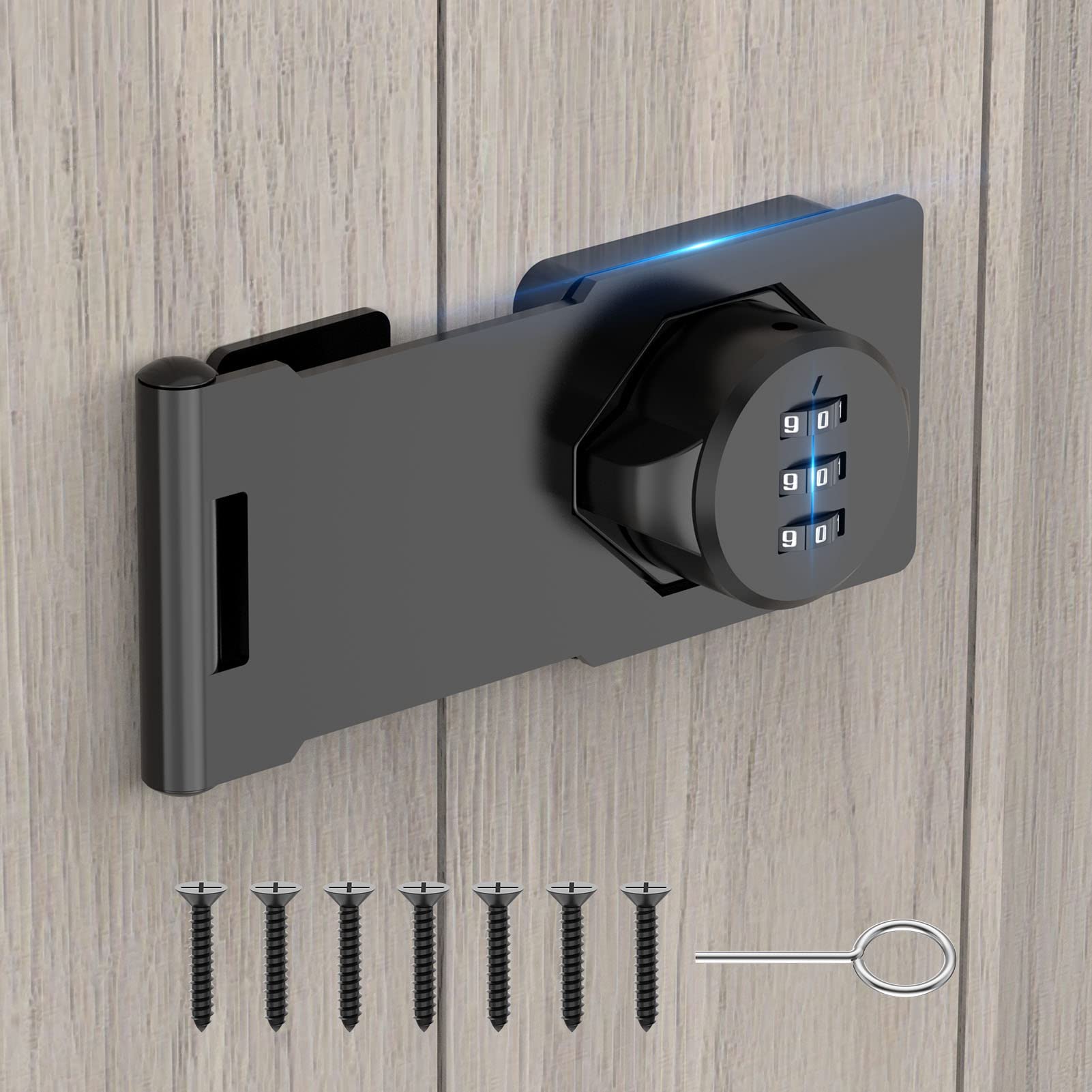 Senha Hasp Lock Para Armário Doméstico Mebantoo Black