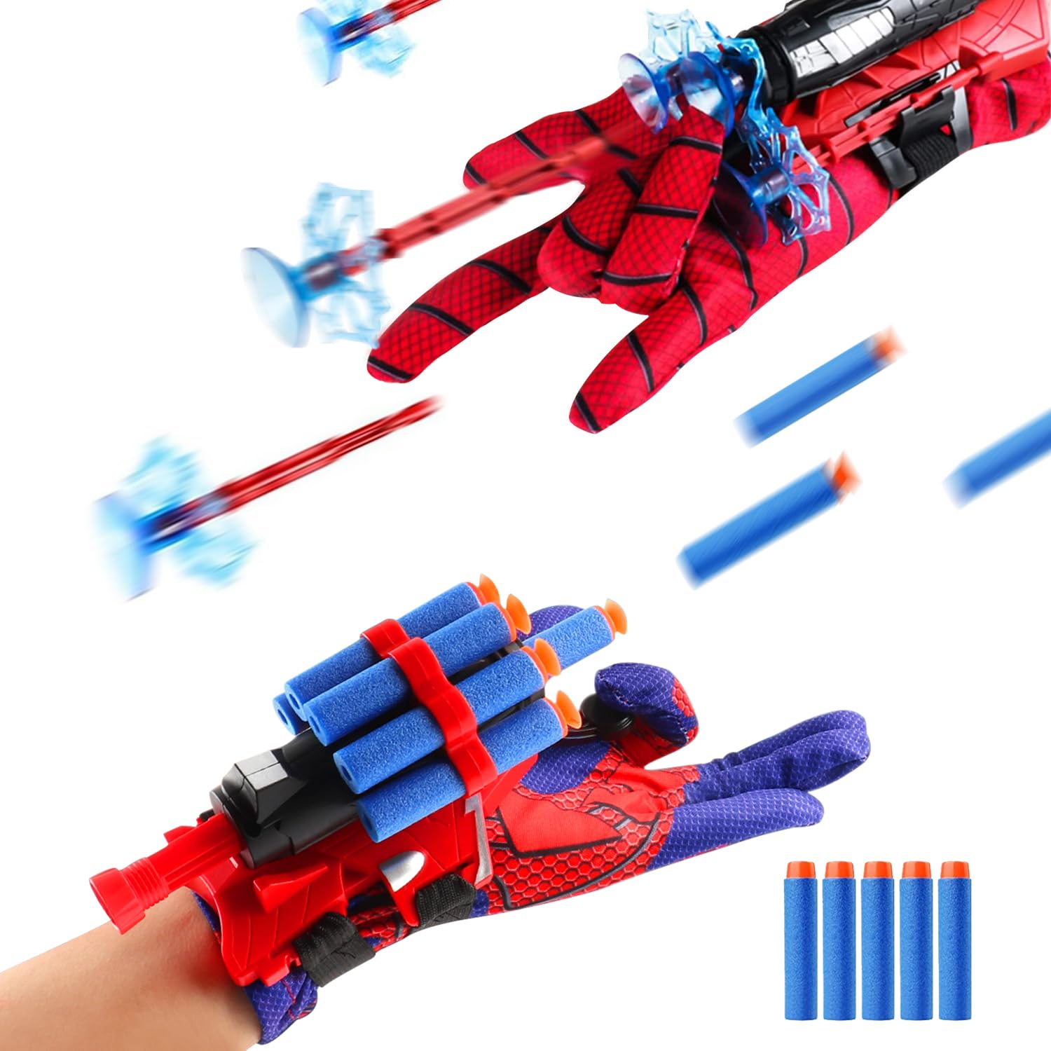 Luvas Spider Web Shooter Wiifyly Para Crianças Com Balas E Dardos