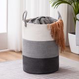 Cesto De Roupa Suja Youdenova Woven Rope 58l Cinza Escuro