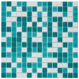Pastilha De Vidro Oasis 32,7x32,7cm Telada Glass Mosaic Branco/verde