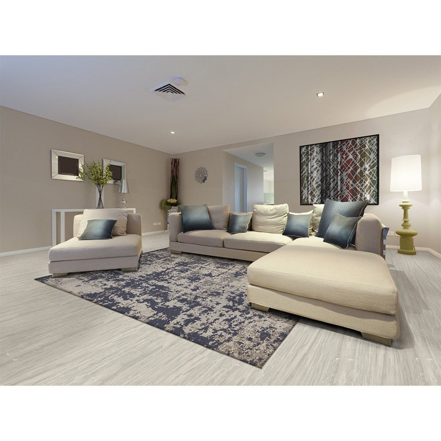 Tapete 192x250cm Serido São Carlos L.grey/navy B2694a