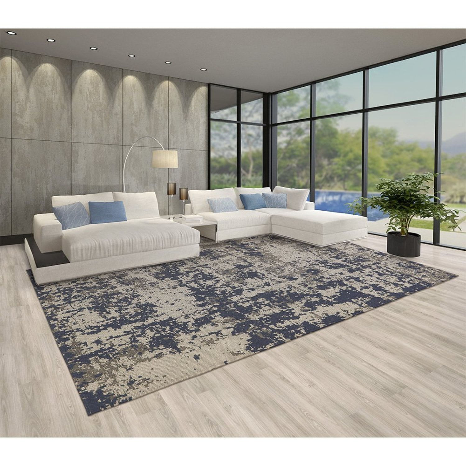 Tapete 230x300cm Serido São Carlos L.grey/navy B2694a