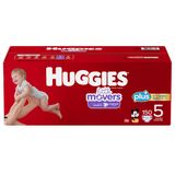 Fraldas Huggies Little Movers Plus, Tamanho 5, 27 Libras Ou Mais De 150 Unidades