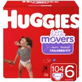 Fraldas Huggies Little Movers, Tamanho 6, 104 Unidades, Pacote Com 104