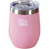 Copo Térmico Para Bebidas Com Tampa 360ml Rosa