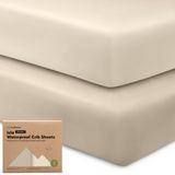 Lençóis De Berço Impermeáveis, Pacote Com 2 Unidades, Viscose E Bambu, Keababies Isla
