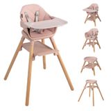 Cadeira Alta Para Bebês Honey Joy 6 Em 1 Conversível De Madeira Rosa