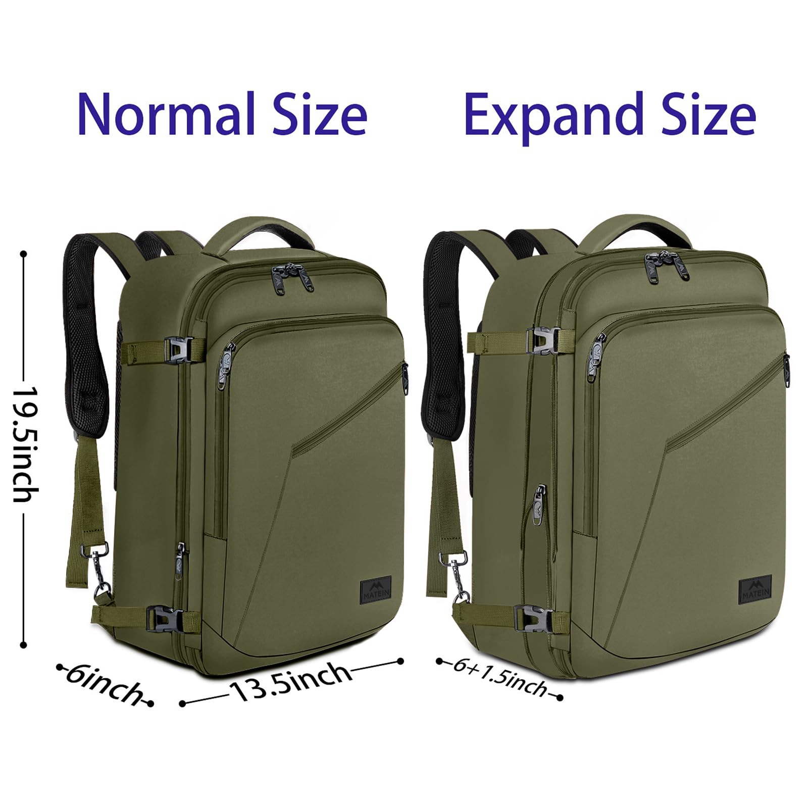 Mochila De Viagem Matein Expansível Air Travel Verde Escuro