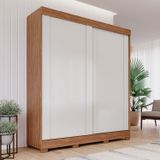 Guarda-roupa 183,40 2 Portas De Correr 3 Gavetas Internas 8 Pés 100% Mdf Bonito Espresso Móveis Cinamomo/off White