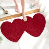Tapetes De Banheiro Anydesign Valentine&#39;s Day Double Heart Red