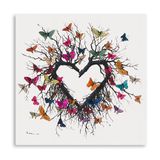 Pintura De Parede Yidepot Love Tree Com Borboletas 50x50cm